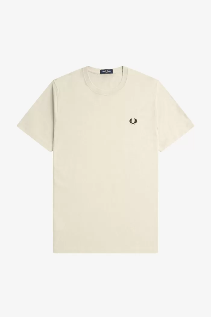 Fred Perry Crew Neck Men’s T-Shirt Oatmeal Black UPGDQ5470