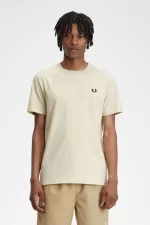 Fred Perry Crew Neck Men’s T-Shirt Oatmeal Black UPGDQ5470