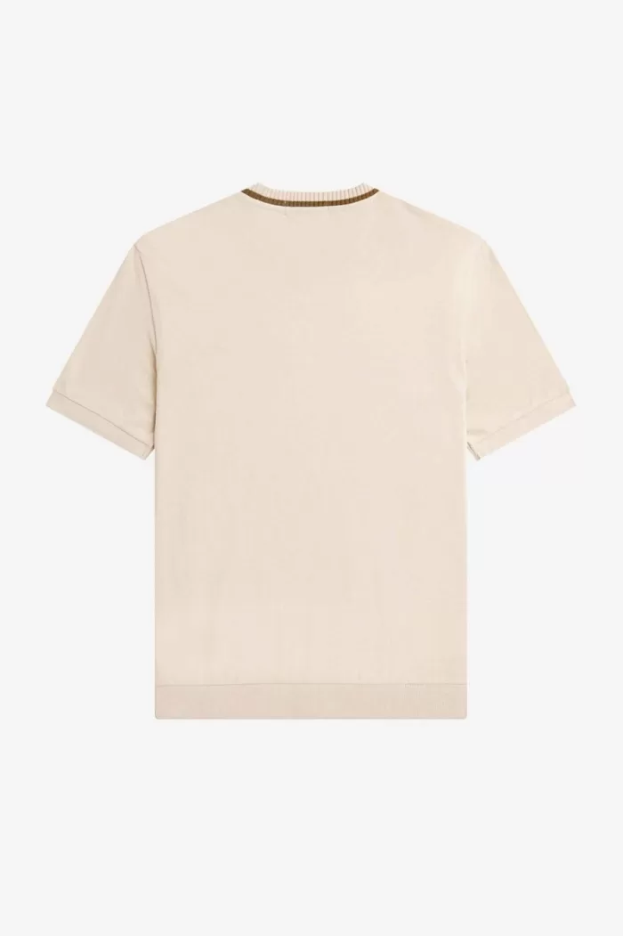 Fred Perry Crew Neck Piqué Men’s T-Shirt Oatmeal LFINK7468