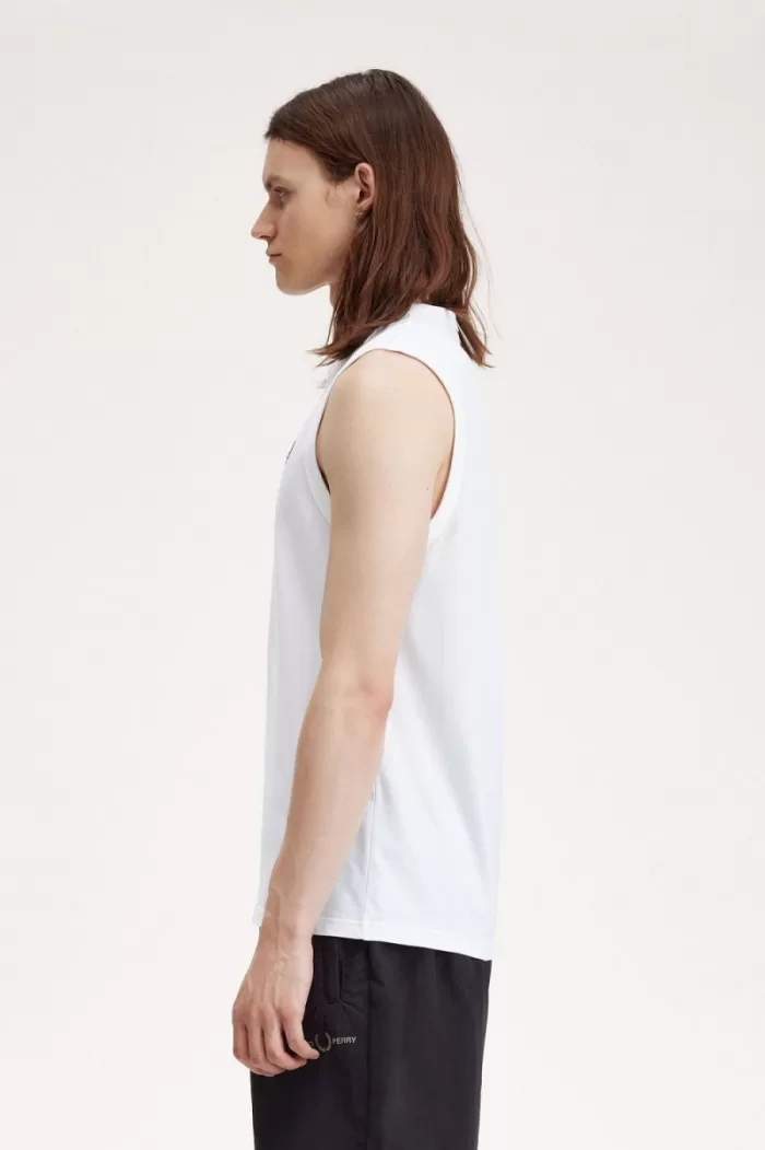 Fred Perry Crew Neck Vest Men’s T-Shirt White LGWRS0529