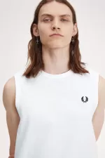 Fred Perry Crew Neck Vest Men’s T-Shirt White LGWRS0529