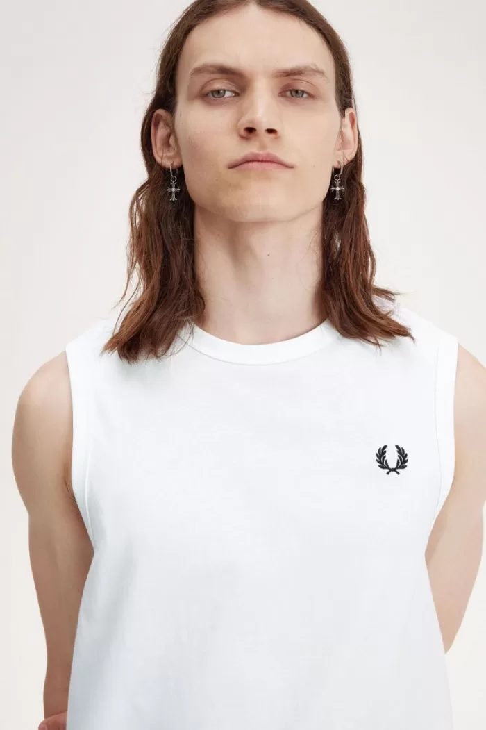 Fred Perry Crew Neck Vest Men’s T-Shirt White LGWRS0529