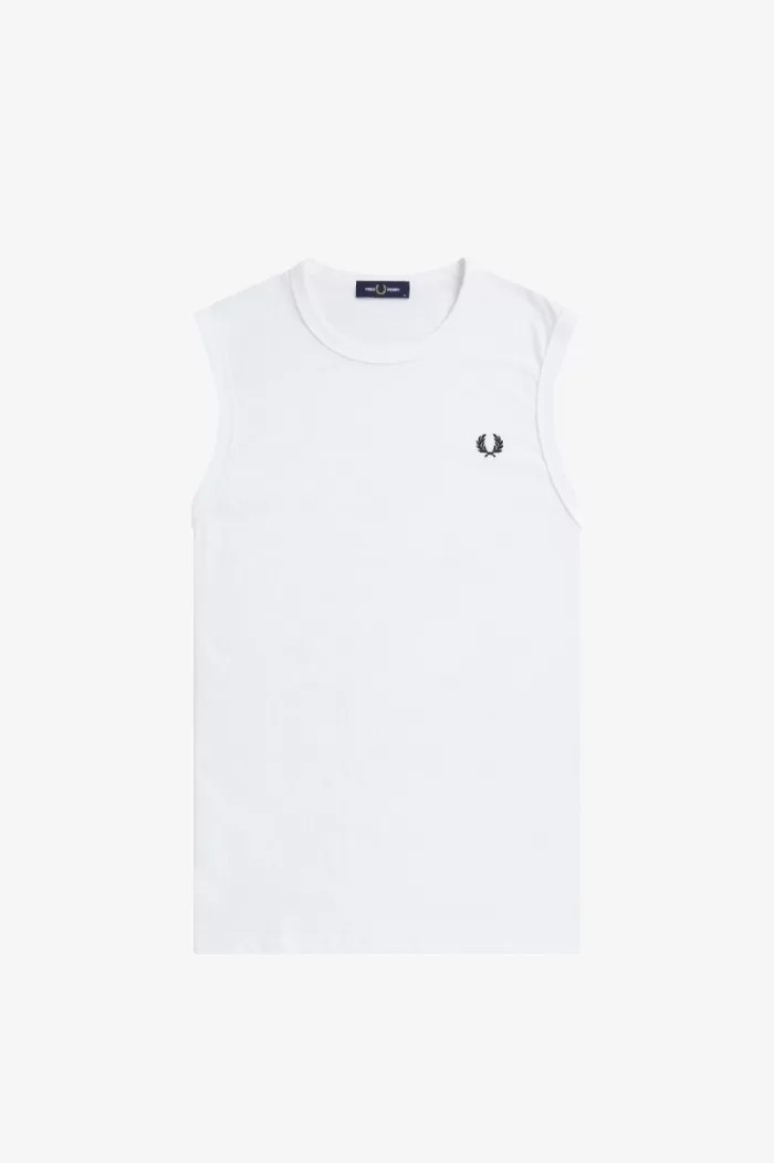 Fred Perry Crew Neck Vest Men’s T-Shirt White LGWRS0529