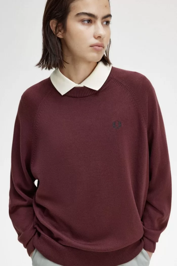 Fred Perry Crew Neck Women’s Jumper Oxblood HVJMA2038