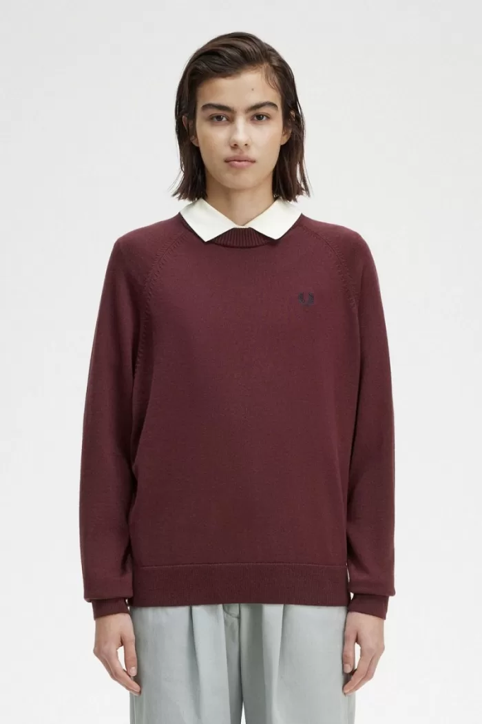 Fred Perry Crew Neck Women’s Jumper Oxblood HVJMA2038