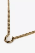 Fred Perry Double Chain Laurel Wreath Necklace Women’s Jewellery Gold SXZNK6395