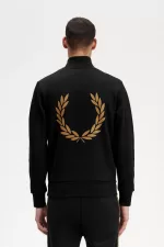 Fred Perry Double Graphic Half Zip Men’s Sweatshirts Black ZUOBY5624