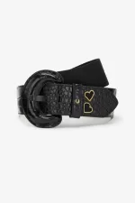 Fred Perry Elasticated Leather Women’s Belts Black STHBZ9078