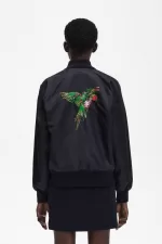 Fred Perry Embroidered Bomber Women’s Jackets Black EFUWG6831