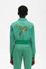 Fred Perry Embroidered Gingham Women’s Jackets Green GABCY6815