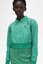 Fred Perry Embroidered Gingham Women’s Jackets Green GABCY6815