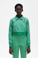 Fred Perry Embroidered Gingham Women’s Jackets Green GABCY6815