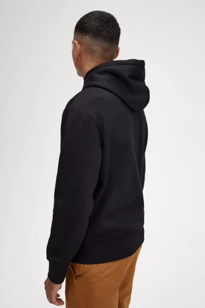 Fred Perry Embroidered Hooded Men’s Sweatshirts Black JLIDX3701