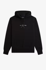 Fred Perry Embroidered Hooded Men’s Sweatshirts Black JLIDX3701