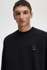 Fred Perry Embroidered Men’s Sweatshirts Black GDUKA8649