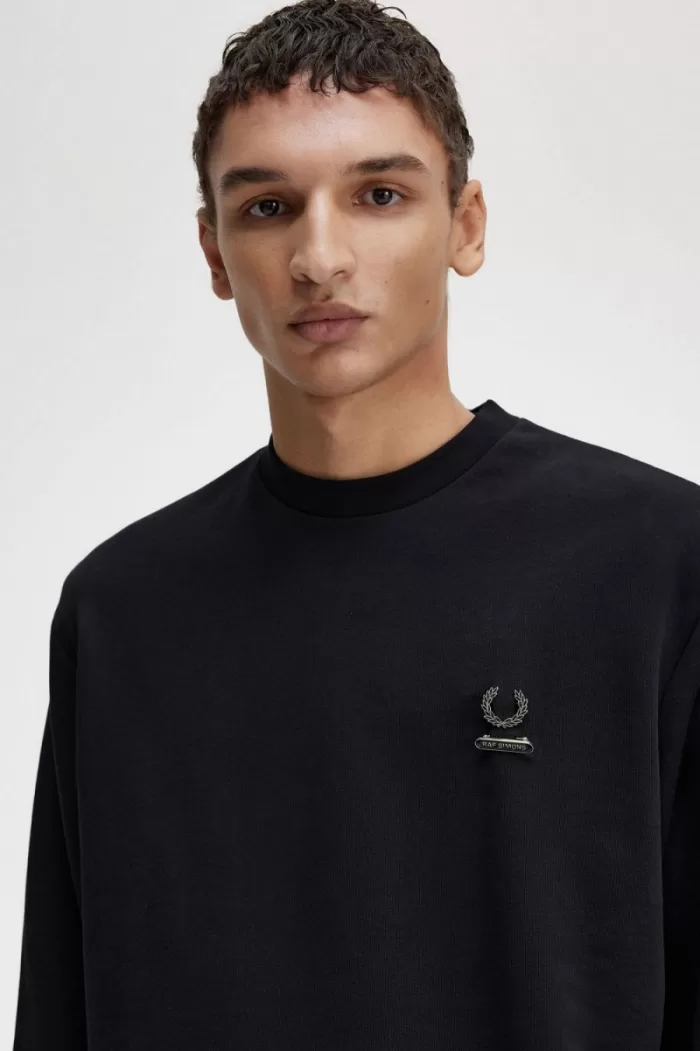 Fred Perry Embroidered Men’s Sweatshirts Black GDUKA8649