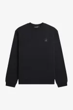 Fred Perry Embroidered Men’s Sweatshirts Black GDUKA8649