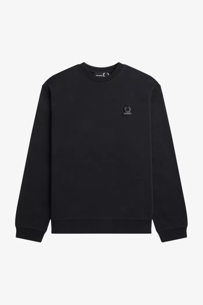 Fred Perry Embroidered Men’s Sweatshirts Black GDUKA8649