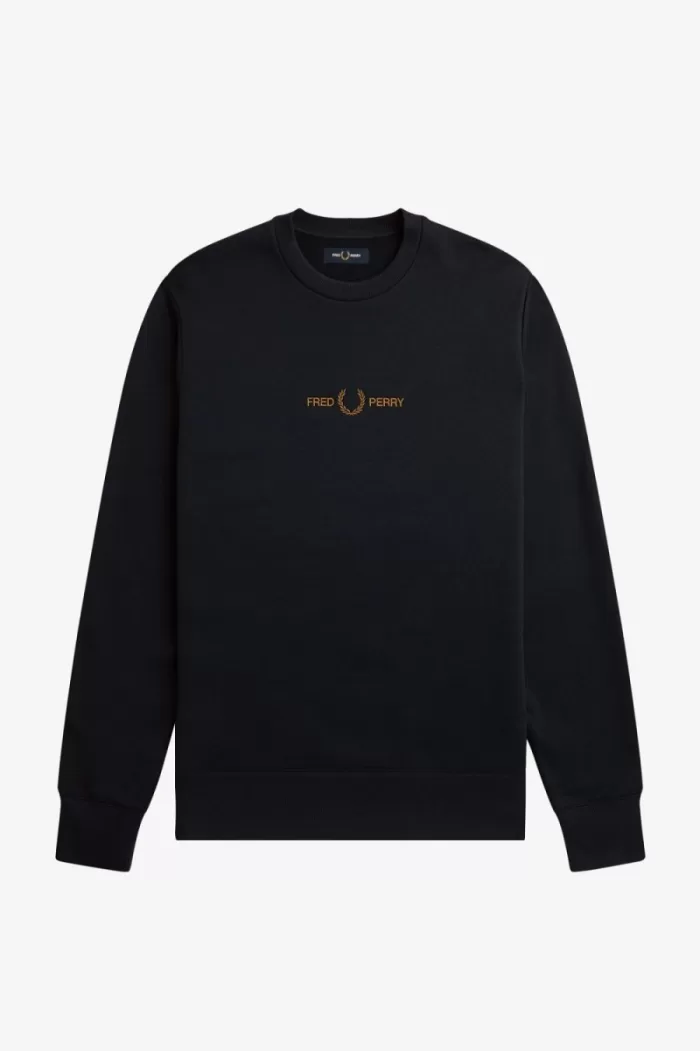 Fred Perry Embroidered Men’s Sweatshirts Navy MULQJ7624