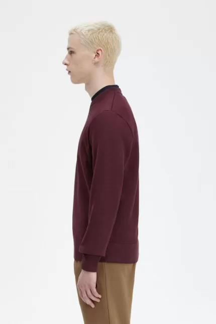 Fred Perry Embroidered Men’s Sweatshirts Oxblood WHYEU4318