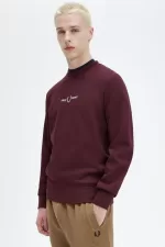 Fred Perry Embroidered Men’s Sweatshirts Oxblood WHYEU4318