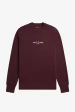 Fred Perry Embroidered Men’s Sweatshirts Oxblood WHYEU4318