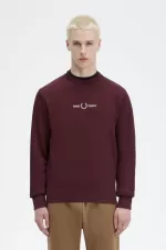 Fred Perry Embroidered Men’s Sweatshirts Oxblood WHYEU4318