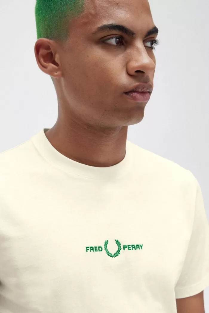 Fred Perry Embroidered Men’s T-Shirt Beige CUEJY1865