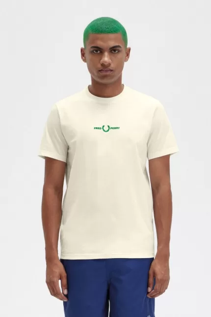 Fred Perry Embroidered Men’s T-Shirt Beige CUEJY1865