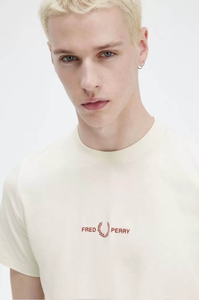 Fred Perry Embroidered Men’s T-Shirt Beige XLVNC3456