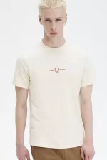 Fred Perry Embroidered Men’s T-Shirt Beige XLVNC3456