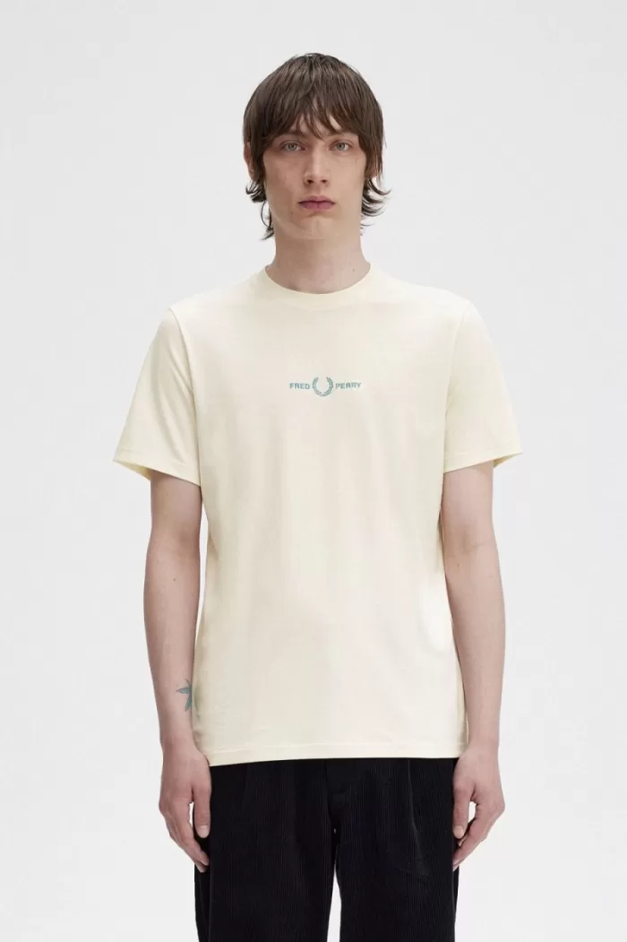 Fred Perry Embroidered Men’s T-Shirt Beige SJFQH8671