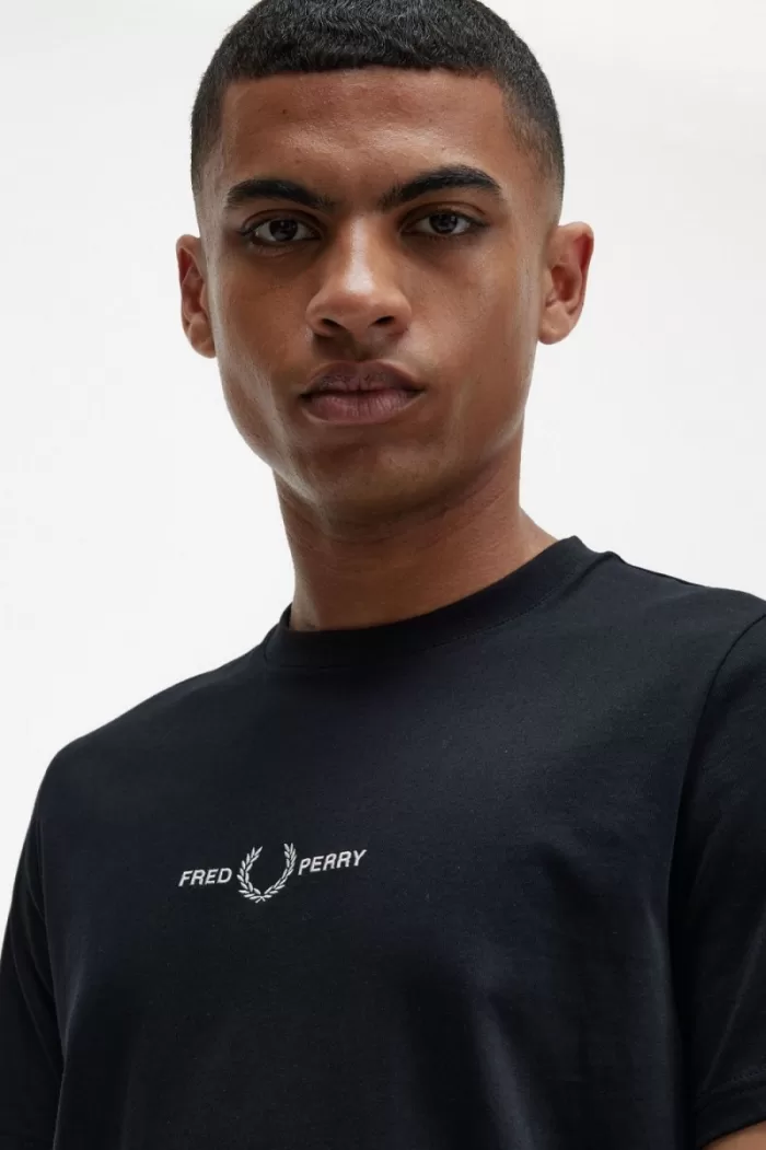 Fred Perry Embroidered Men’s T-Shirt Black EBKTV6532