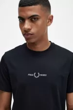 Fred Perry Embroidered Men’s T-Shirt Black EBKTV6532