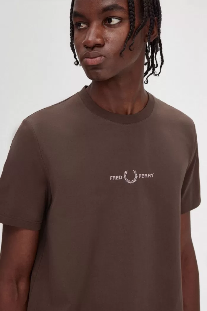 Fred Perry Embroidered Men’s T-Shirt Burnt Tobacco UOANI1842