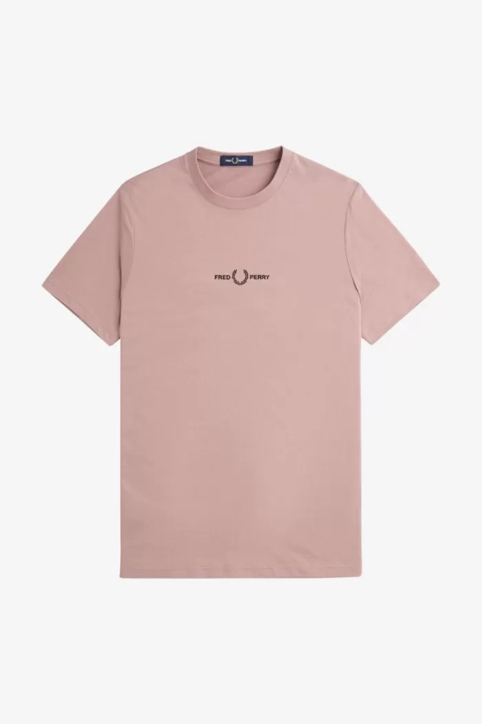 Fred Perry Embroidered Men’s T-Shirt Dark Pink UNFAH6514