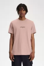 Fred Perry Embroidered Men’s T-Shirt Dark Pink UNFAH6514