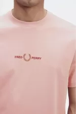 Fred Perry Embroidered Men’s T-Shirt Dusty Rose Pink JVMKX3597