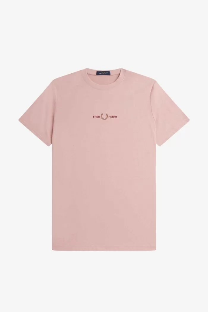 Fred Perry Embroidered Men’s T-Shirt Dusty Rose Pink JVMKX3597