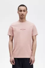 Fred Perry Embroidered Men’s T-Shirt Dusty Rose Pink JVMKX3597