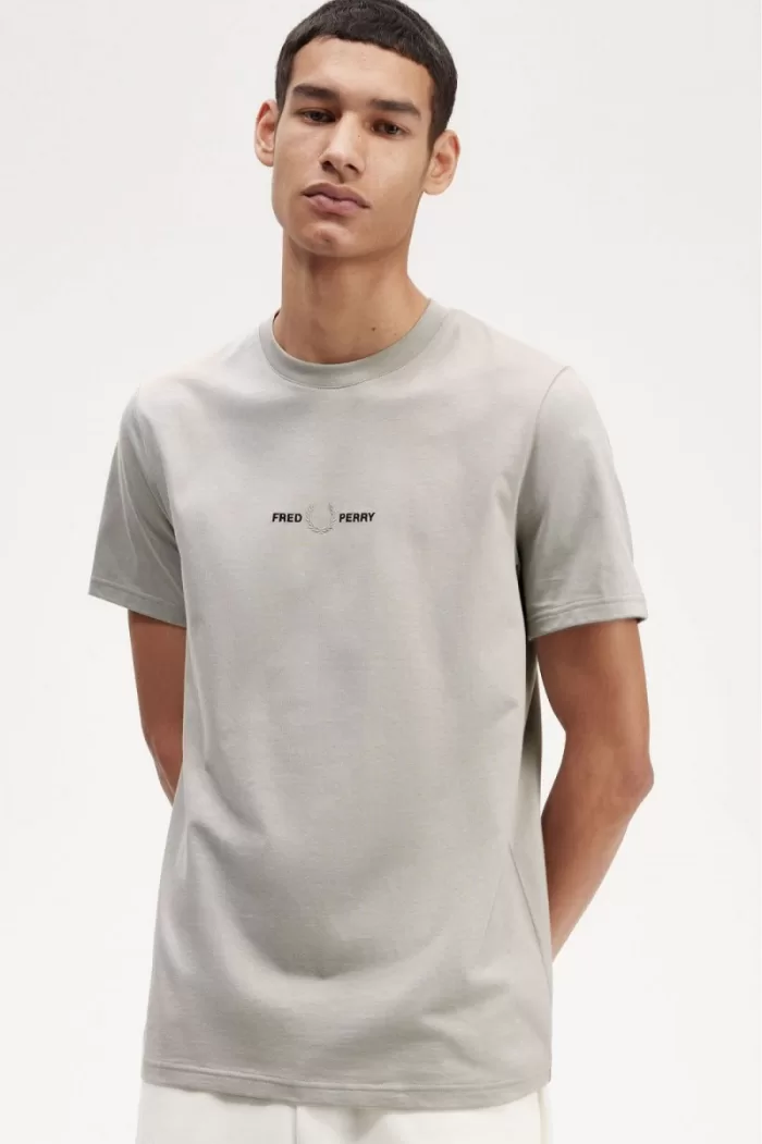 Fred Perry Embroidered Men’s T-Shirt Grey DWAMX4210