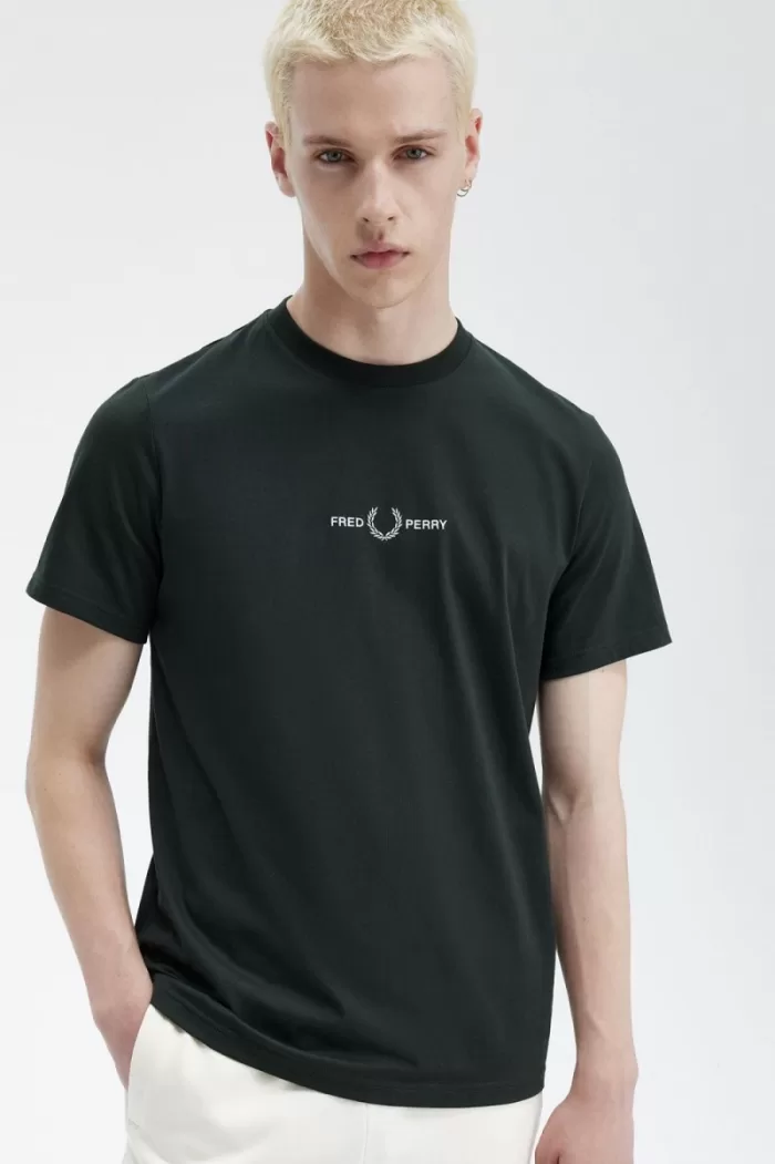 Fred Perry Embroidered Men’s T-Shirt Night Green EMAQO3091