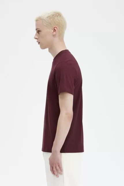 Fred Perry Embroidered Men’s T-Shirt Oxblood YGWQU0587