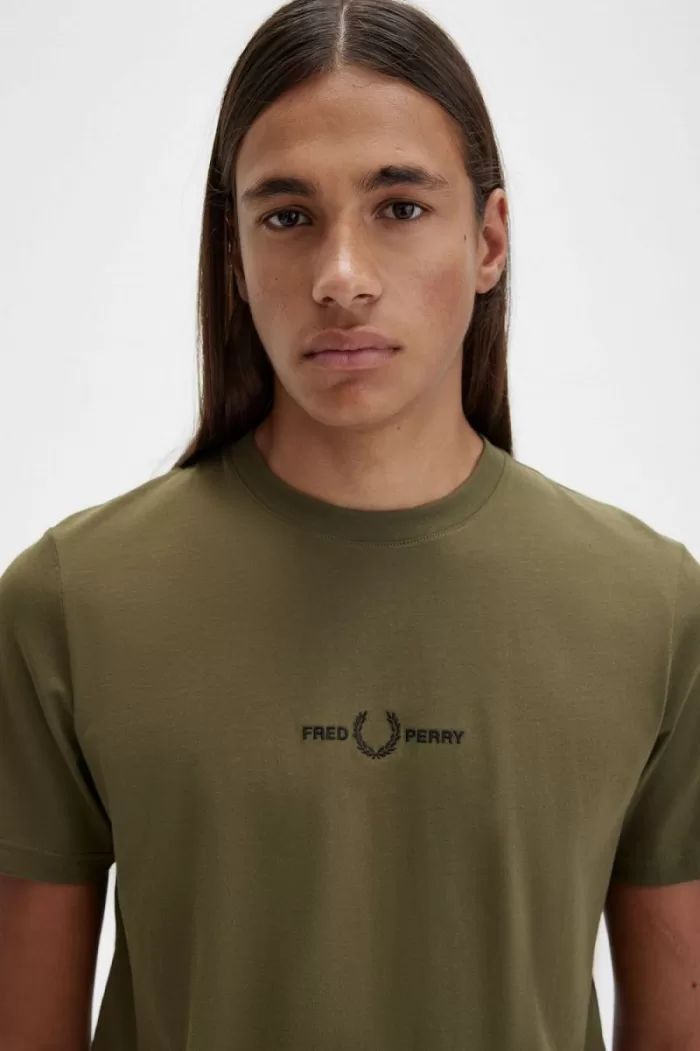 Fred Perry Embroidered Men’s T-Shirt Uniform Green TNVJK6245