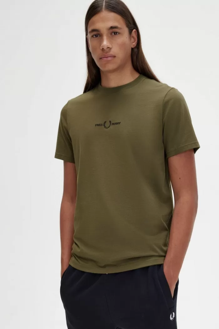 Fred Perry Embroidered Men’s T-Shirt Uniform Green TNVJK6245