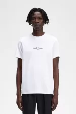 Fred Perry Embroidered Men’s T-Shirt White UODEJ4026