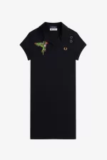 Fred Perry Embroidered Piqué Women’s Dress Black SJZMY1659