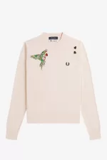 Fred Perry Embroidered Women’s Jumper Milky Pink EQFJM4193