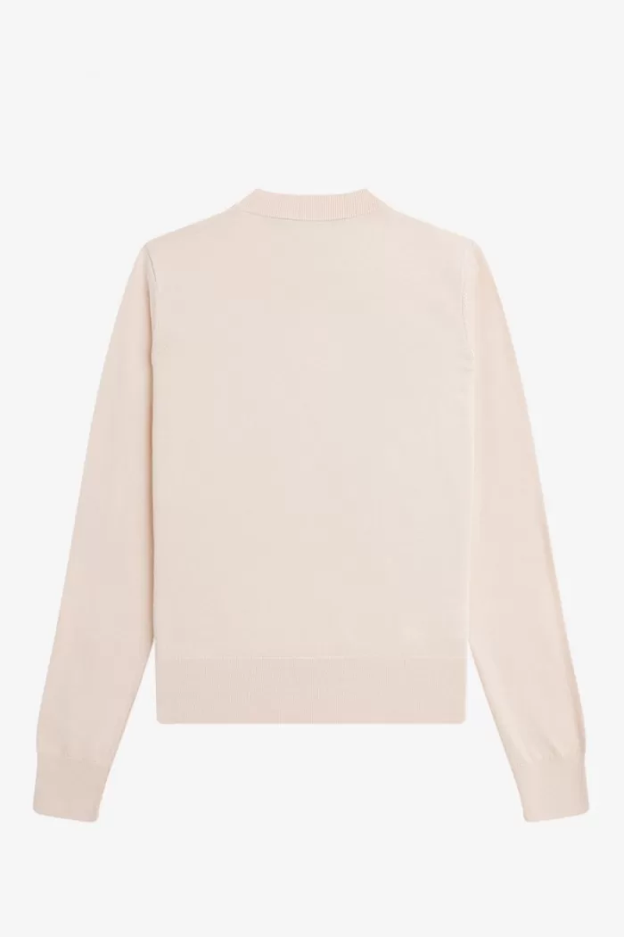 Fred Perry Embroidered Women’s Jumper Milky Pink EQFJM4193