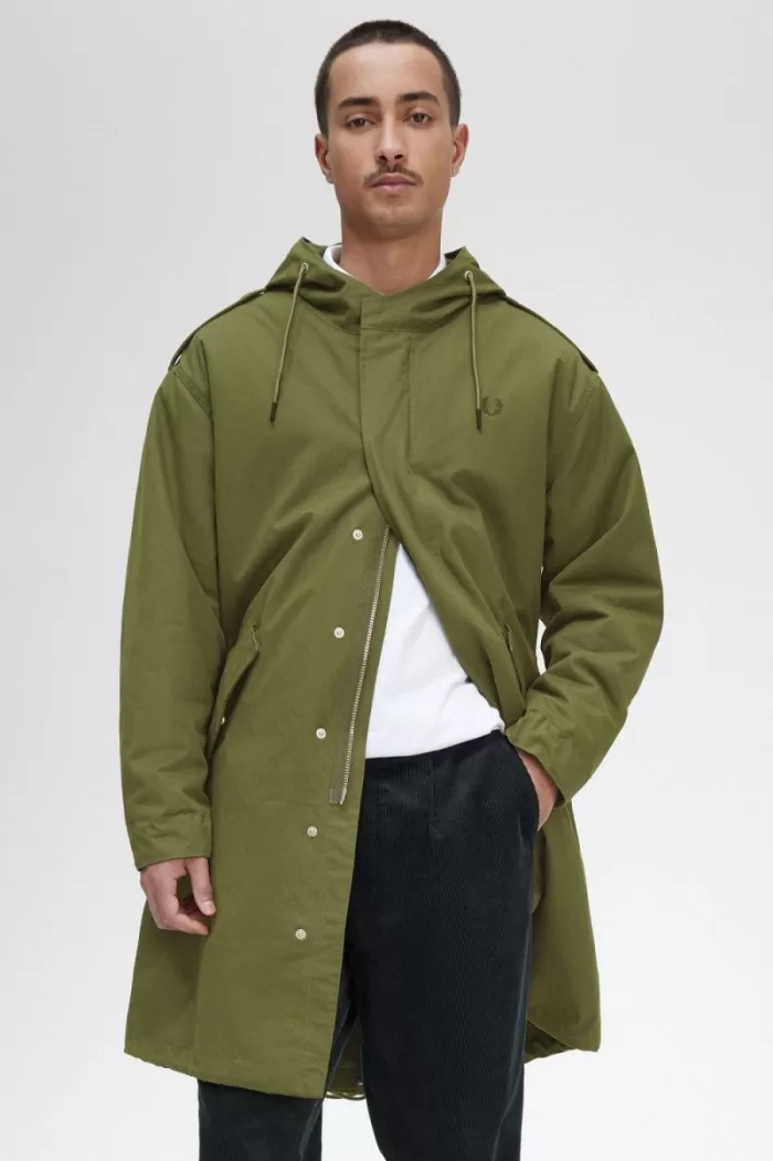 Fred Perry Faux Fur Lined Men’s Parka Parka Green UFOHL1593